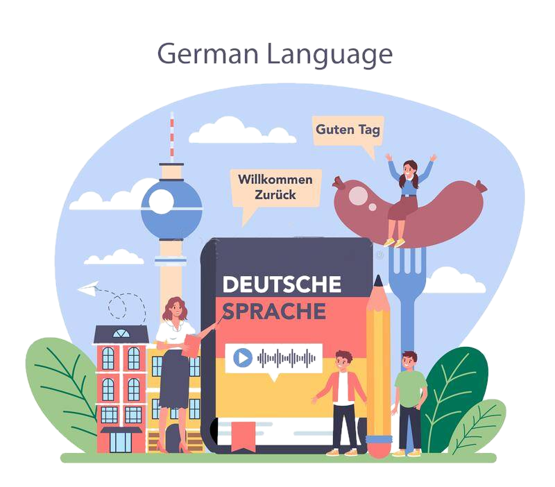 Illustration: learning the German language